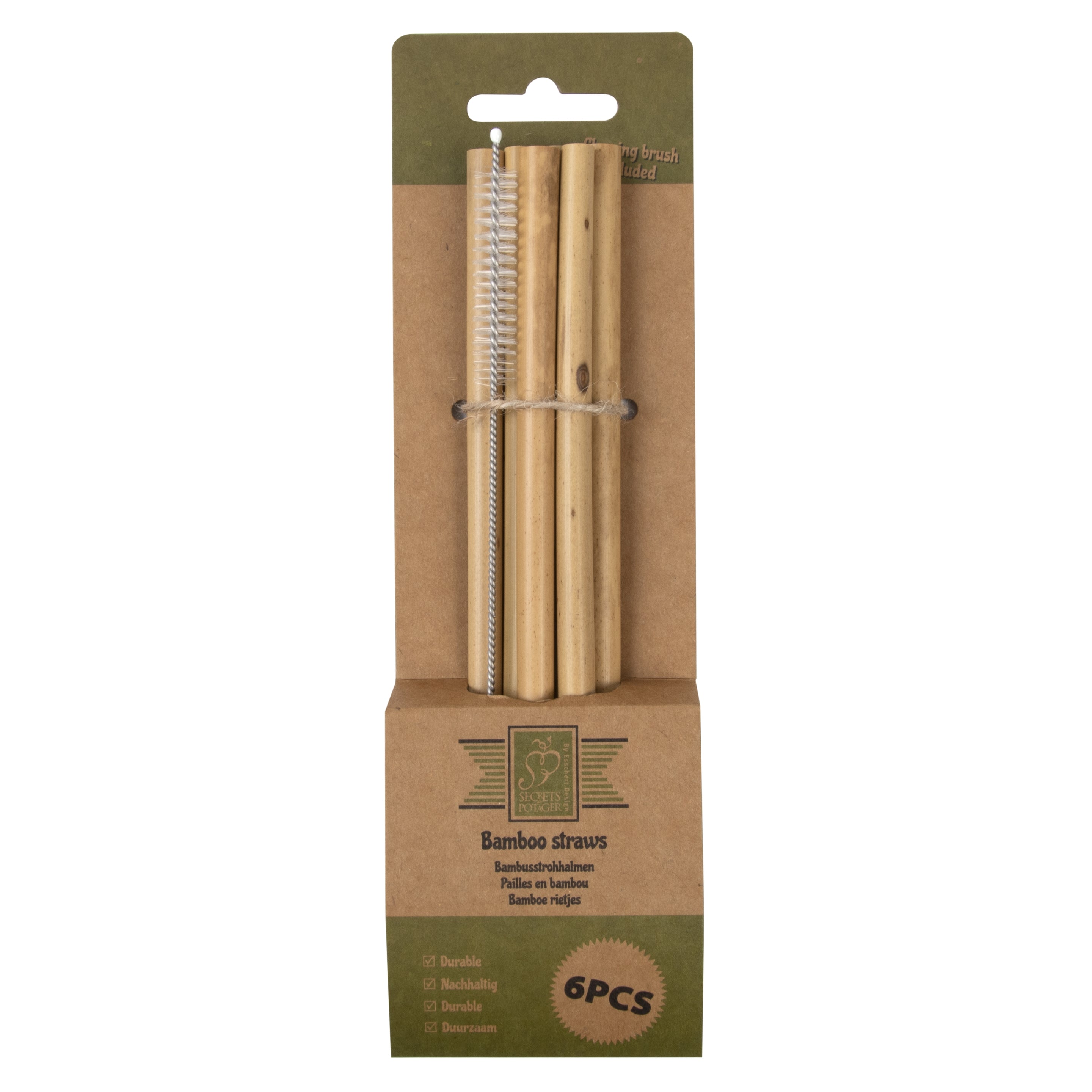 Bamboo Straws Including Cleaning Brush 