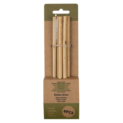 Bamboo Straws Including Cleaning Brush 