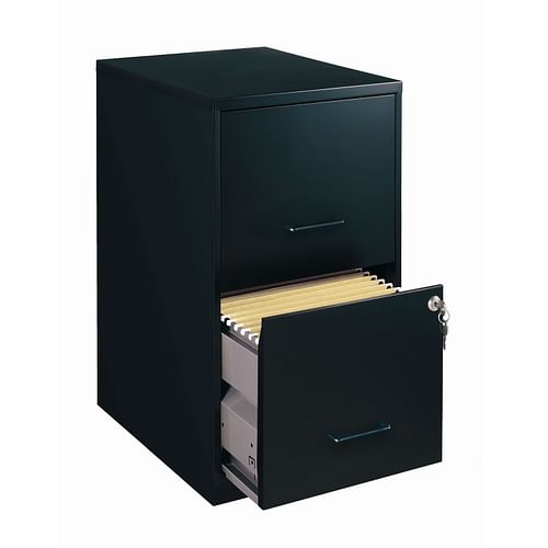 Black Metal 2-Drawer Vertical Filing File Cabinet - Free Shipping 