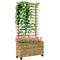Wooden Planter with Trellis, Raised Garden Bed with 4 Wheels for Climbing Plants, 30