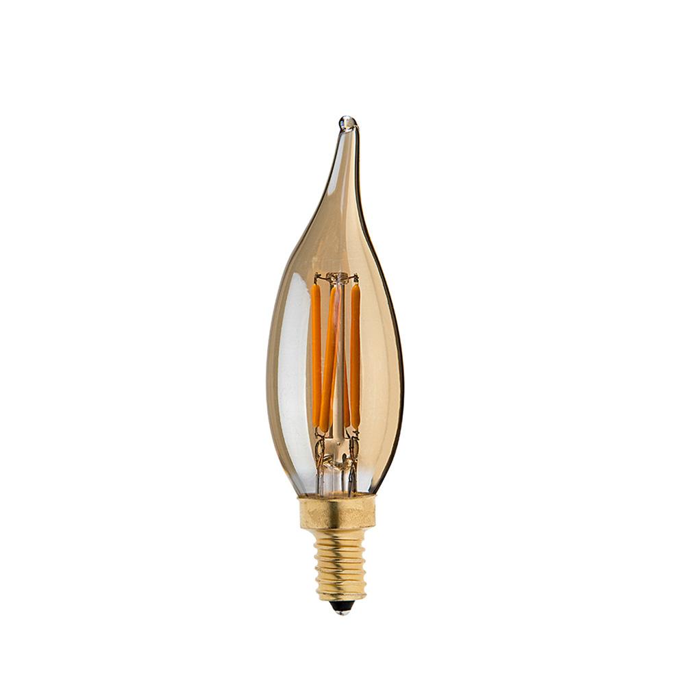 E12 4W C35 LED Candelabra Bulbs 2200K Warm White Dimmable LED Filament Bulb~1041