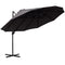 Outdoor Patio Umbrella Offset Cantilever Umbrella with Twin Canopy Sunshade Umbrella with Lift Crank Grey