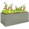 5' x 3' x 2' Raised Garden Bed, Galvanized Planter Box for Growing Flowers, Herbs and Vegetables, Light Grey