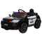 Qaba 12V Kids Electric Police Car w/ Remote Control, Spring Suspension, Training Wheel, Siren, Music, Light, Horn, Black