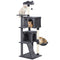 63 Inch Cat Tree with Sisal Scratching Posts, Condos, Plush Perches, Hammock, Ladder, Dangling Balls, Dark Grey