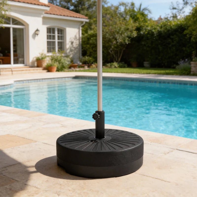 Fillable Umbrella Base, 20 inch Water Sand Filled Umbrella Stand, Fit 1.5"/1.9" Umbrella Pole