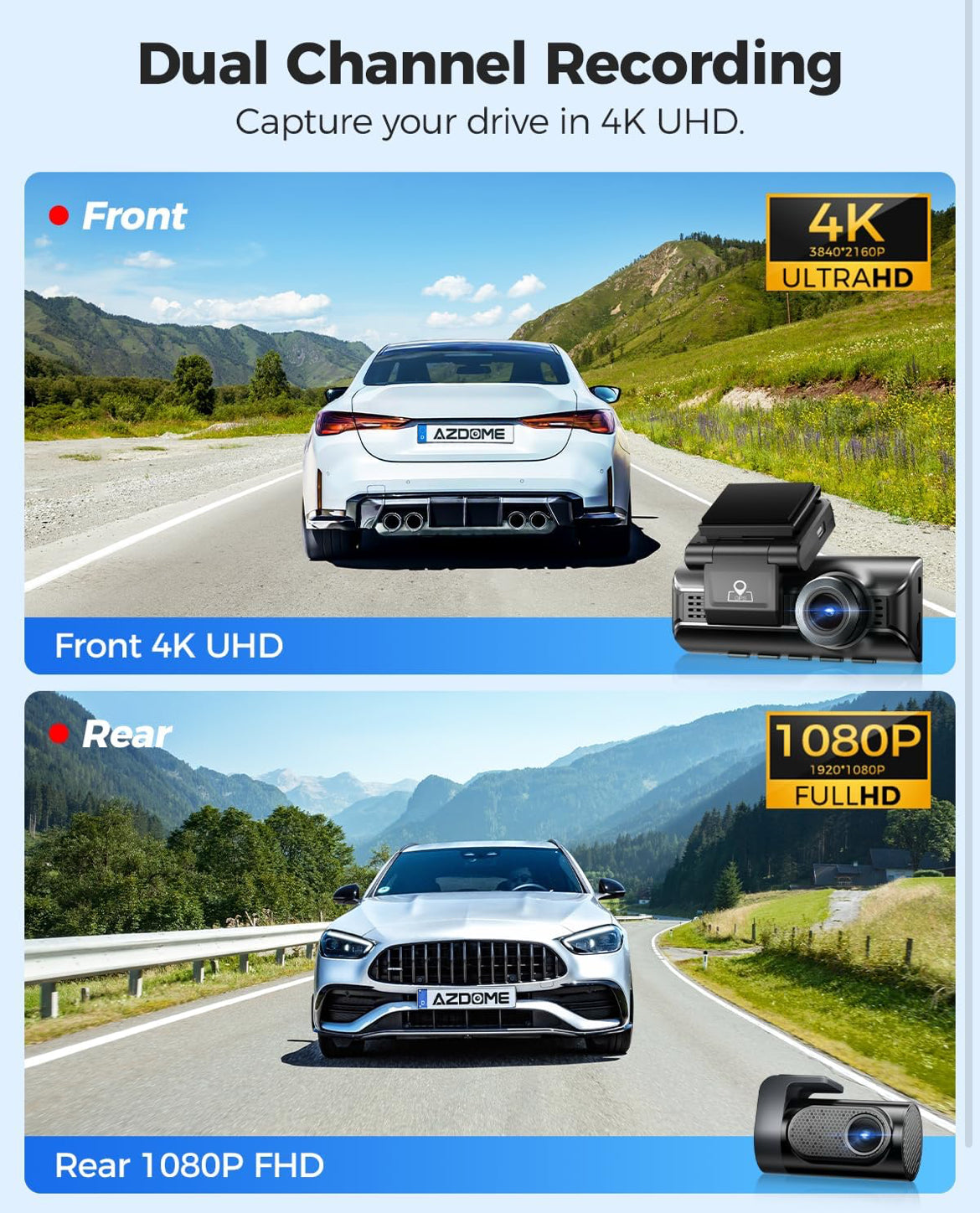 AZDOME M550 Pro 3CH 4K Dash Cam 
