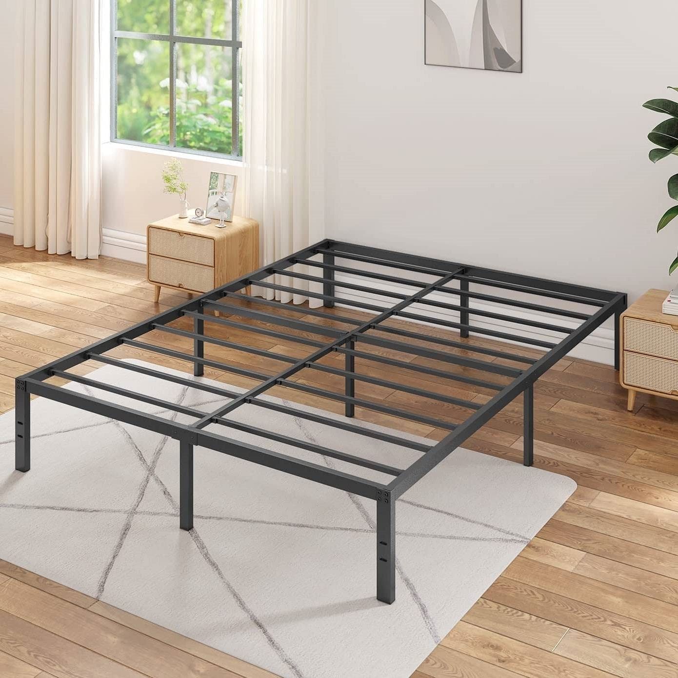 Cal King 16-inch Heavy Duty Metal Bed Frame with 3,500 lbs Weight Capacity - Free Shipping