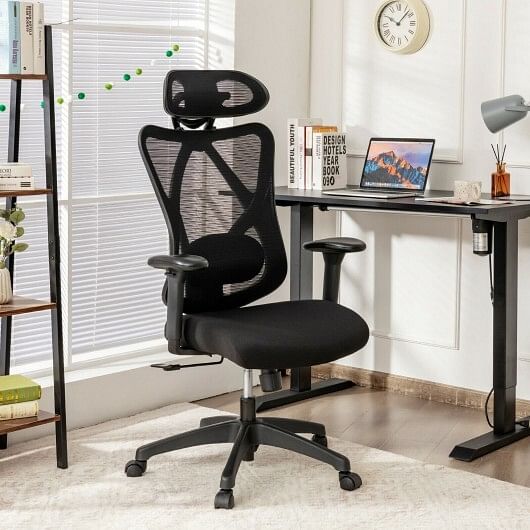 High Back Mesh Executive Chair with Adjustable Lumbar Support - Free Shipping 
