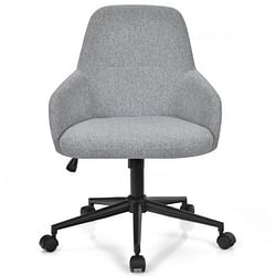 Fabric Home Office Chair with Rocking Backres-Gray - Free Shipping