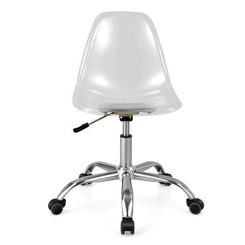 Swivel Acrylic Armless Adjustable Height Office Chair - Free Shipping