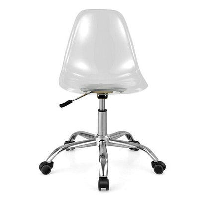 Swivel Acrylic Armless Adjustable Height Office Chair - Free Shipping 