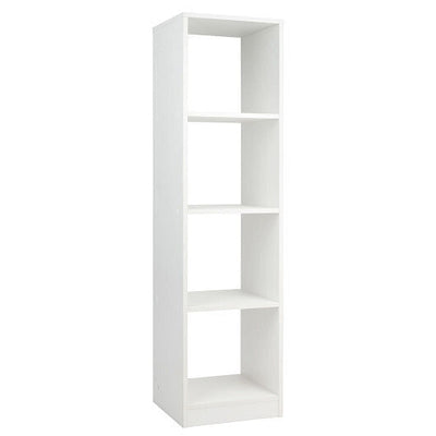 5 Tiers 4-Cube Narrow Bookshelf with 4 Anti-Tipping Kits-White - Free Shipping 