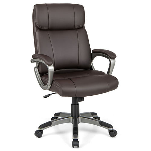 Swivel Ergonomic Office Chair Computer Desk Chair with Wheels-Brown - Free Shipping 