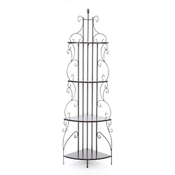 Ornate 4-Tier Metal Corner Bakers Rack Kitchen Dining Shelf - Free Shipping 