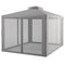 Outsunny 11.65' x 10' Patio Gazebo Outdoor Pavilion 2 Tire Roof Canopy Shelter Garden, Steel Frame w/ Mosquito Netting, Light Grey