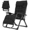 Folding Garden Chair, Reclining Zero Gravity Chair, Sun Lounger with Cushion and Headrest, Black