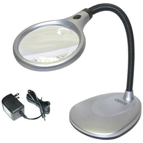 LED Illuminated 2X Magnifying Glass / Desk Lamp - Free Shipping