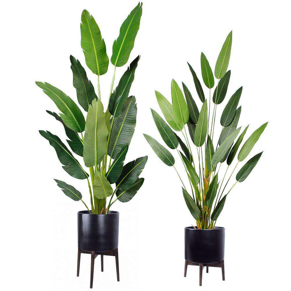 Ceza - Brass Modern Plant Stand With Black Planter 