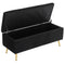 Storage Ottoman Bench, 43 Inch Large Storage Chest with Steel Legs and Padded Seat, Foot Rest, Load 485 lbs, Black
