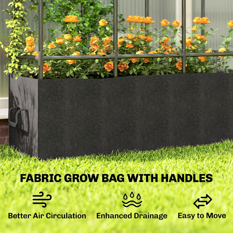 Raised Garden Bed with Trellis, Tomato Cage with 52.8 Gal Grow Bag, Garden Cucumber Trellis Plant Cage