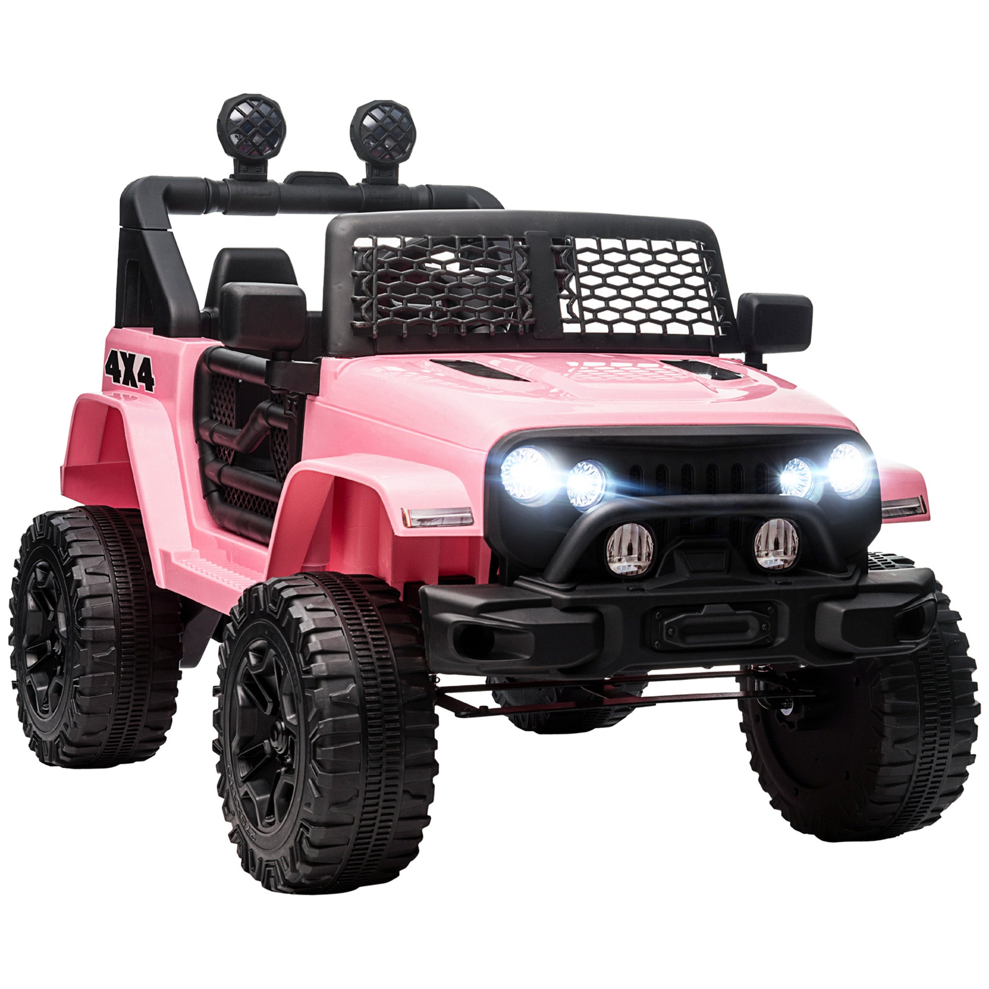 Aosom 12V Electric Truck, Off Road Electric Pickup with Remote Control, Adjustable Speed, Ride on Car for Kids, Pink 