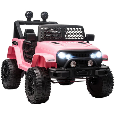 Aosom 12V Electric Truck, Off Road Electric Pickup with Remote Control, Adjustable Speed, Ride on Car for Kids, Pink 