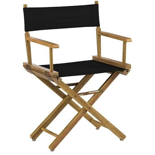 Solid Wood Frame Indoor/Outdoor Patio Dining Directors Chair with Black Seat - Free Shipping