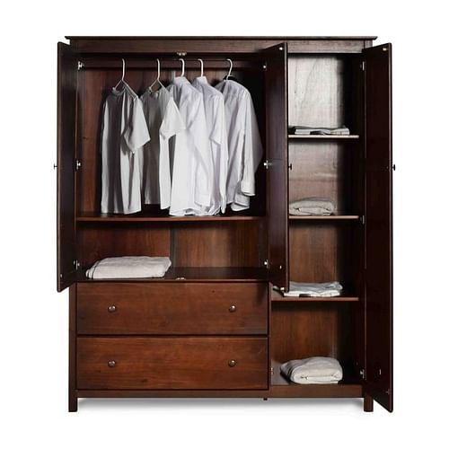 Cherry Wood Finish Bedroom Wardrobe Armoire Cabinet Closet - Free Shipping