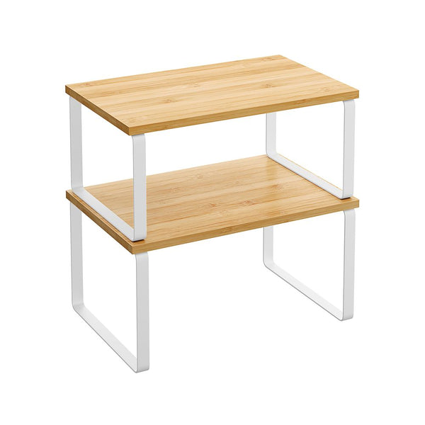 SONGMICS Kitchen Counter Shelves Set – Adjustable Countertop & Cabinet Organizer