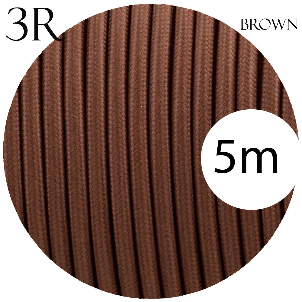 0.75mm 3 Core Round Power Cable Brown~2118