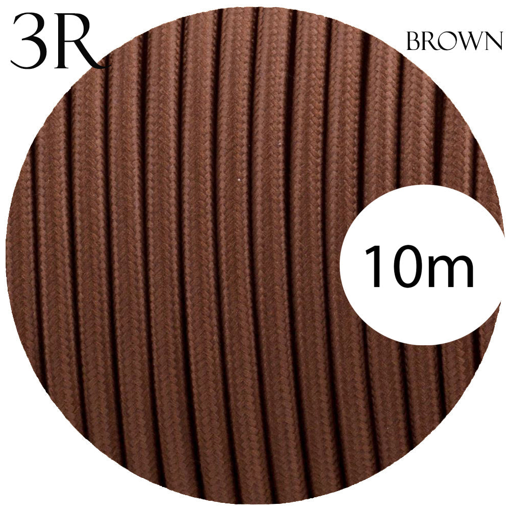 0.75mm 3 Core Round Power Cable Brown~2118