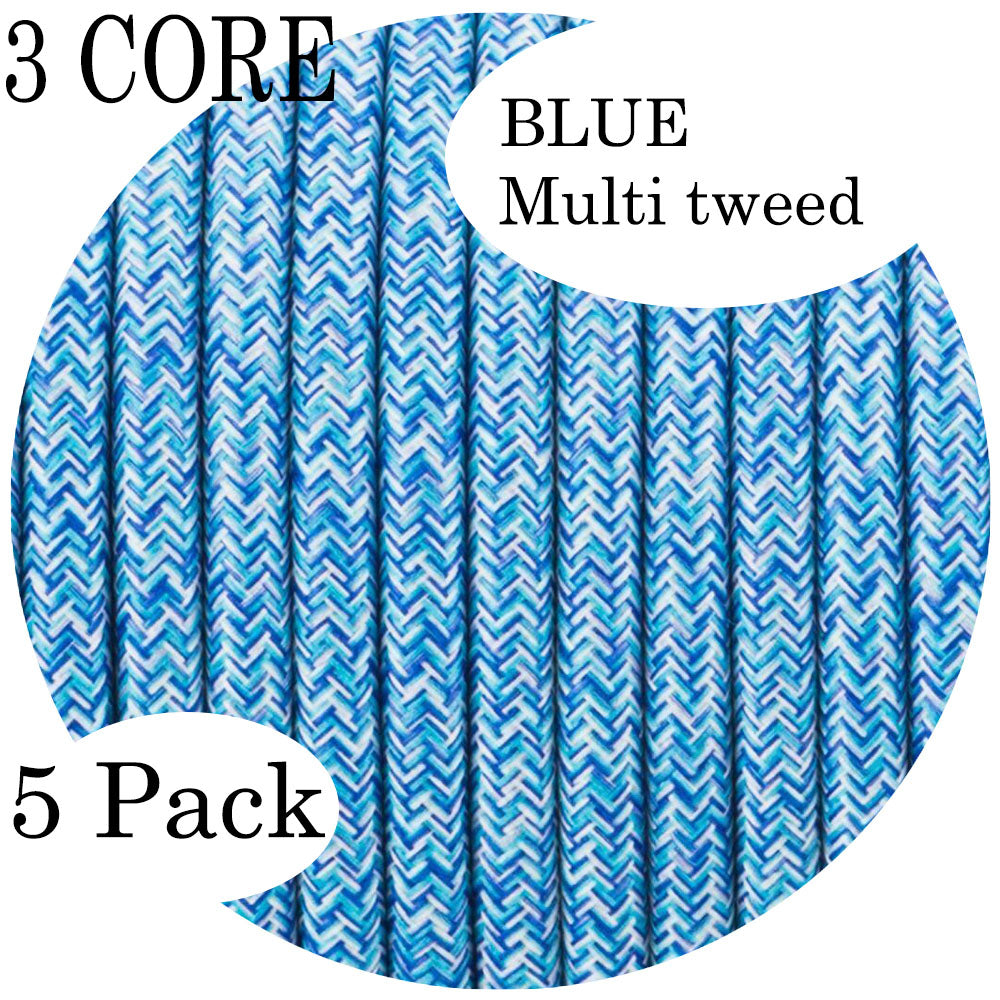 Fabric 0.75mm 3 Core Round Electrical Cable~2116