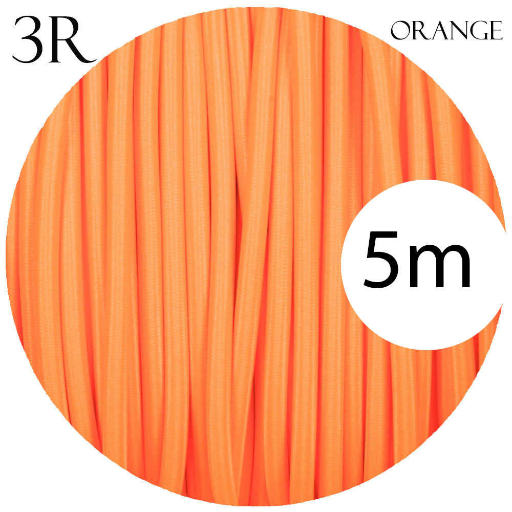 3 Core Round Fabric Power Electrical Cable Orange~2119