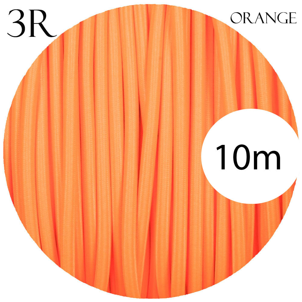 3 Core Round Fabric Power Electrical Cable Orange~2119