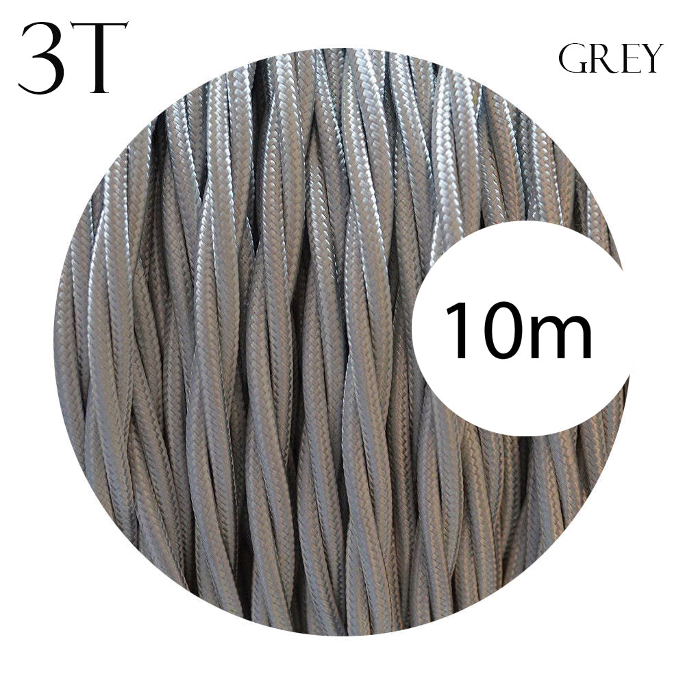 0.75mm 3 Core Twisted Electric Wire Fabric Grey~2097