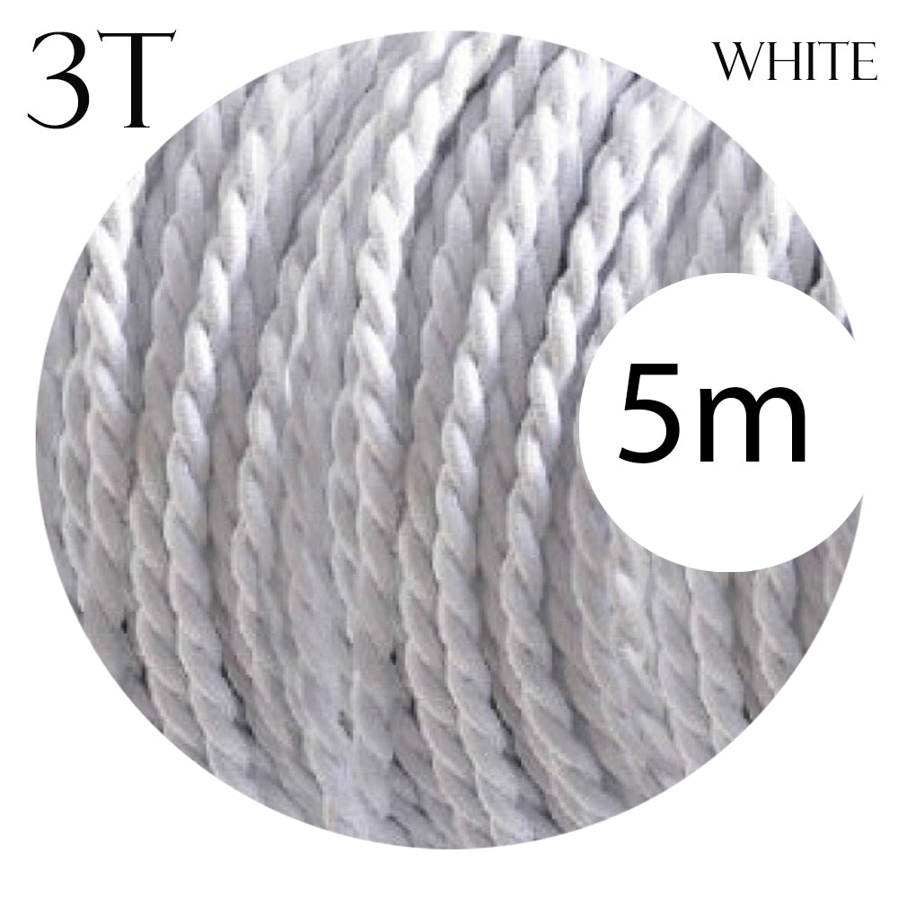 Electrical Cable 3 Core Twised Flex Fabric White~2100