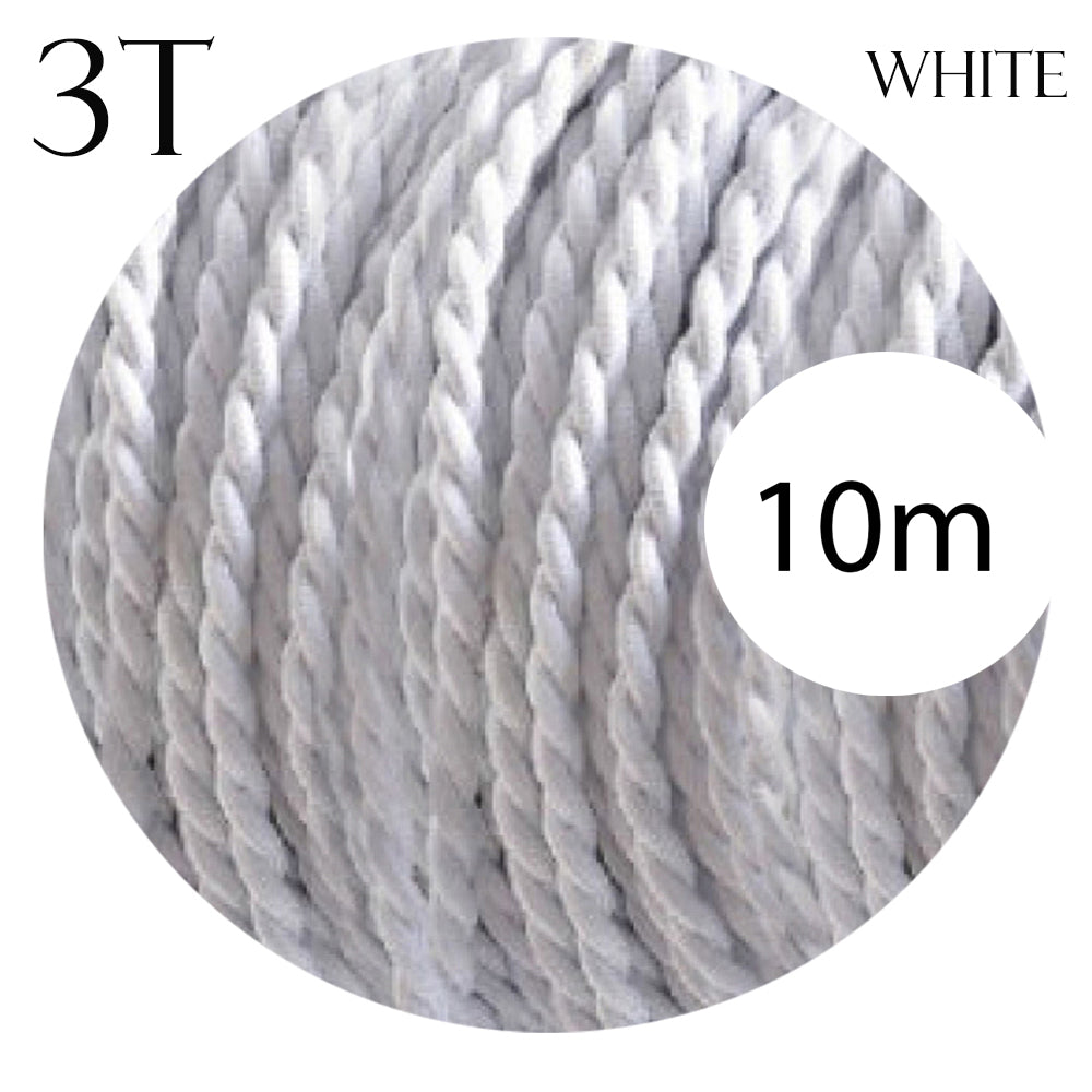 Electrical Cable 3 Core Twised Flex Fabric White~2100