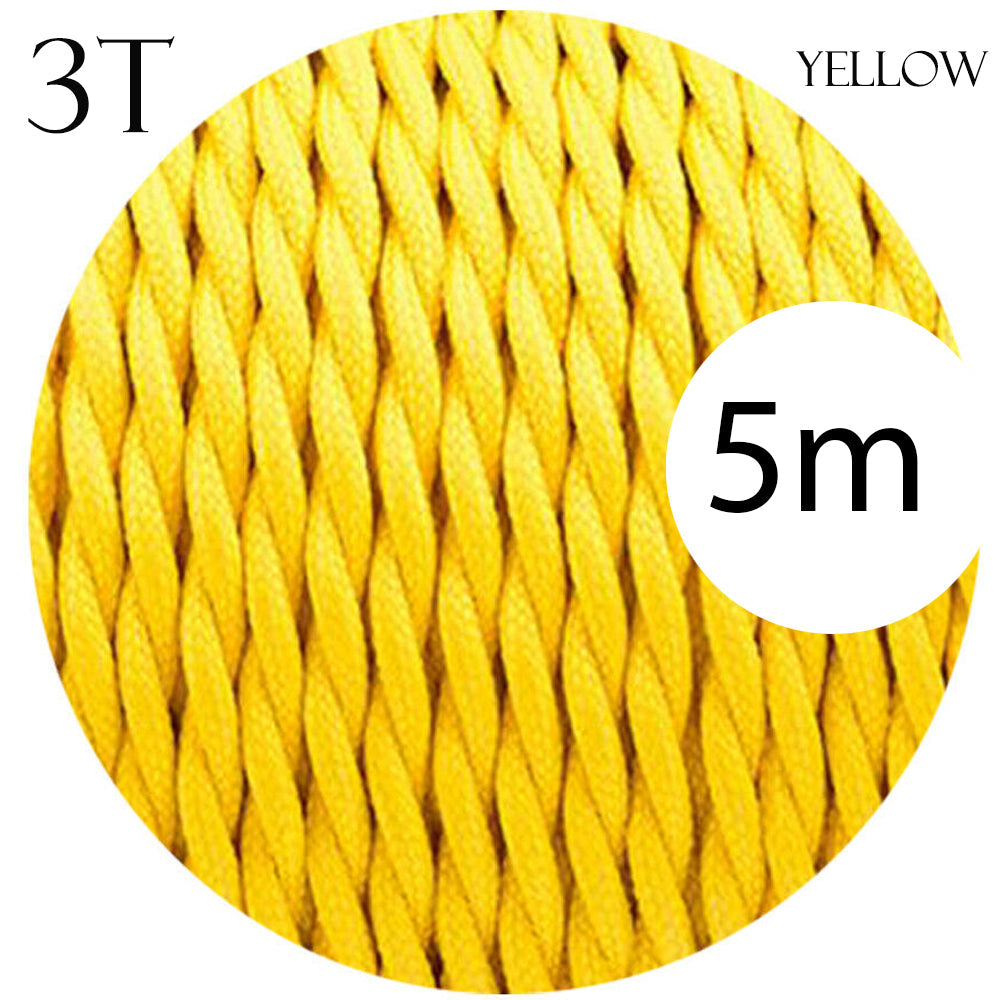 3 Core Electrical Twisted Fabric wire Yellow~2095