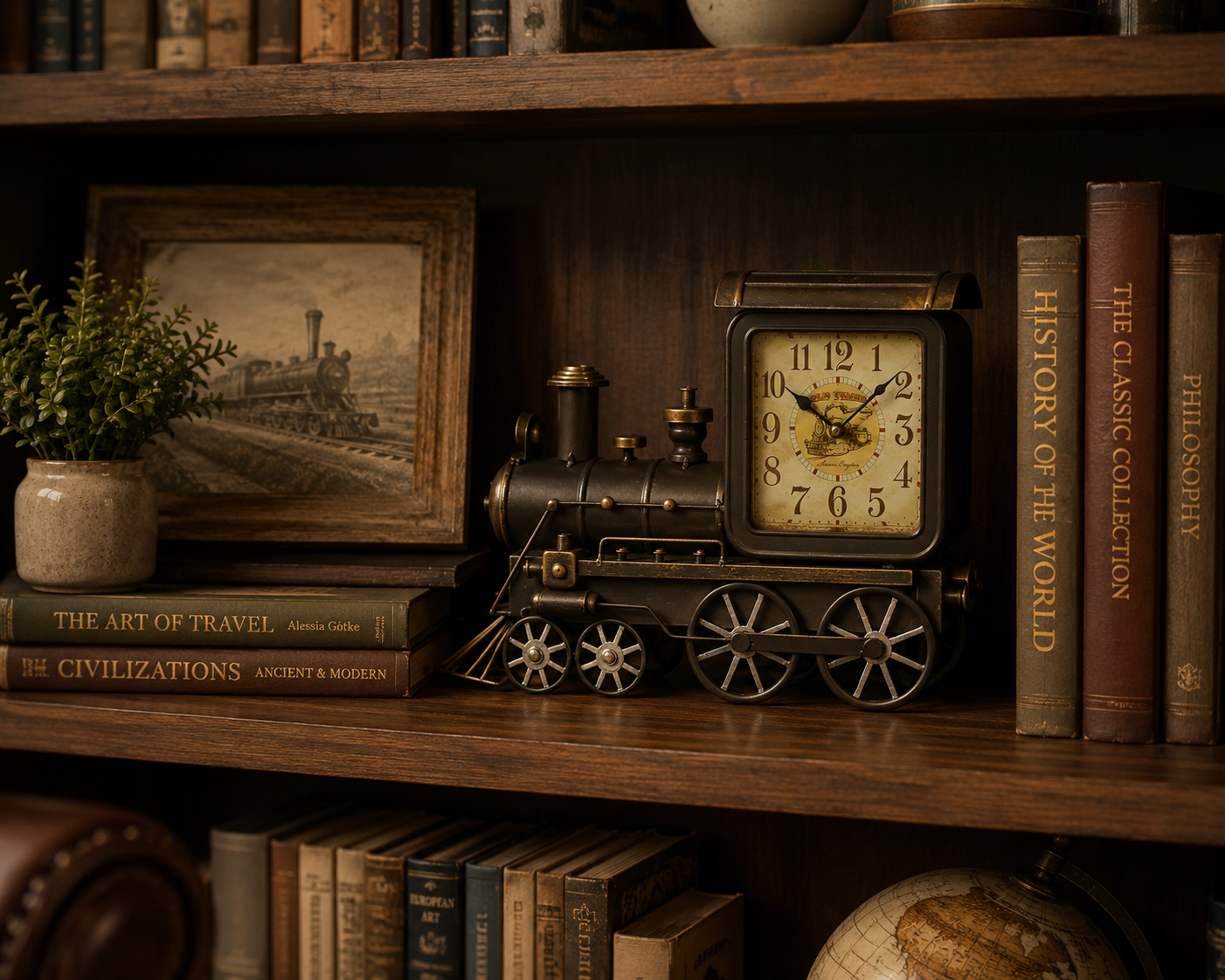 Table clock - Old Train Table Clock