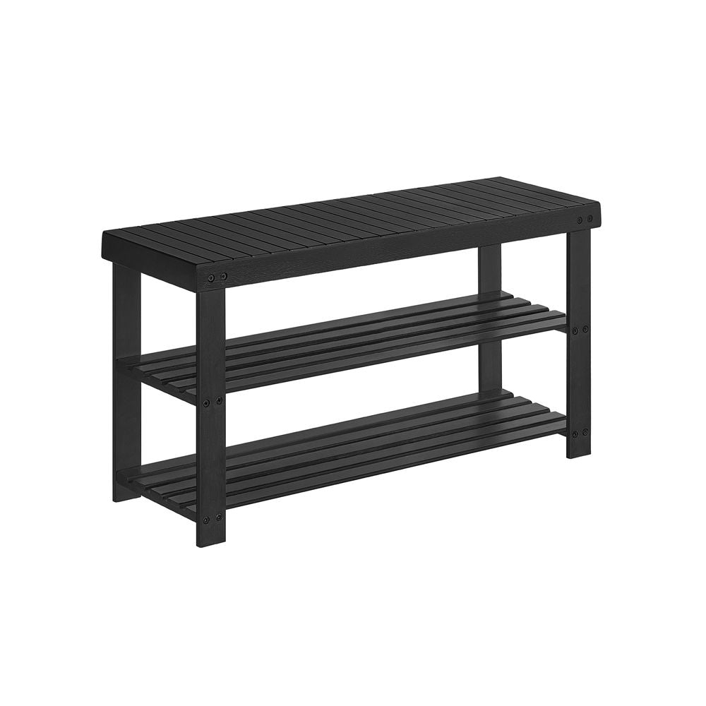 Bamboo 3-Tier Shoe Rack Bench – Entryway Storage Organizer with Seat