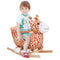 Qaba Plush Rocking Horse Ride-On Toy Toddlers Sound Safety Belt Giraffe Theme Musical Rocker Kids Playtime