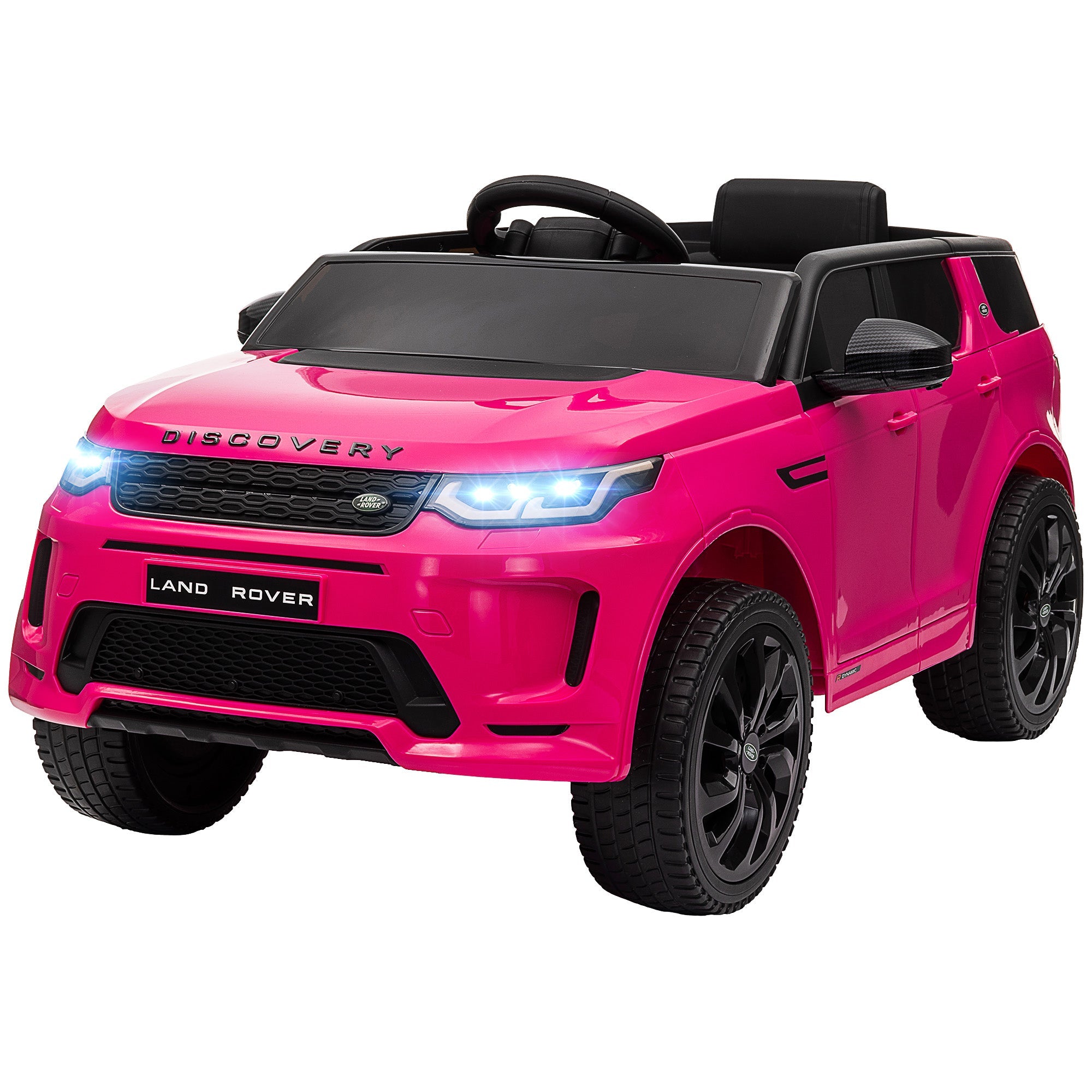 Qaba Land Rover Discovery Sport Licensed 12V Ride on Car w/ Remote, Soft Start, LED Lights, Music Horn, Pink 