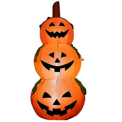 5 Feet Halloween Inflatable 3-Pumpkin Stack Ghost - Free Shipping 