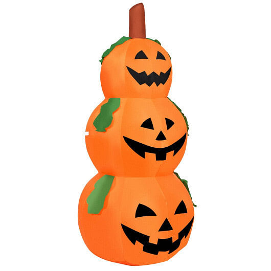 5 Feet Halloween Inflatable 3-Pumpkin Stack Ghost - Free Shipping