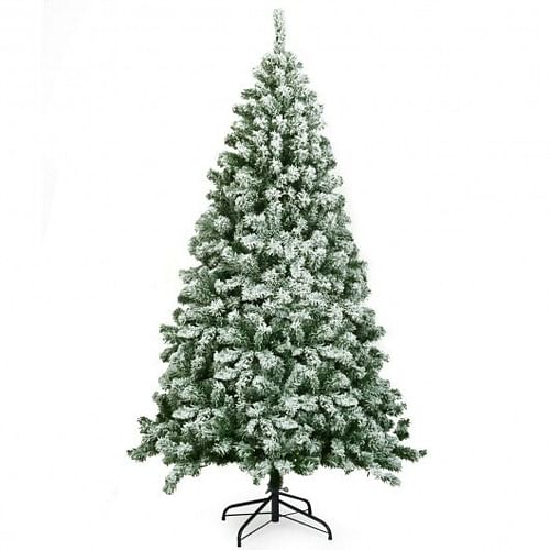 6 Feet Snow Flocked Artificial Christmas Tree Hinged with 928 Tips - Free Shipping 