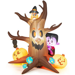 6 Feet Inflatable Halloween Dead Tree with Pumpkin Blow up Ghost Tree and RGB Lights - Free Shipping