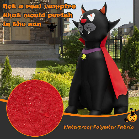 4.7 Feet Halloween Inflatable Vampire Cat with Red Cloak - Free Shipping