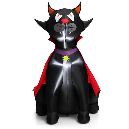 4.7 Feet Halloween Inflatable Vampire Cat with Red Cloak - Free Shipping