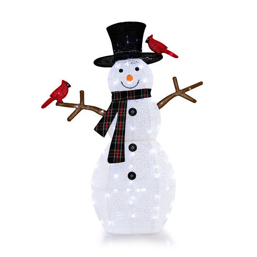 4.2 Feet Lighted Snowman and Redbirds Christmas Decoration - Free Shipping